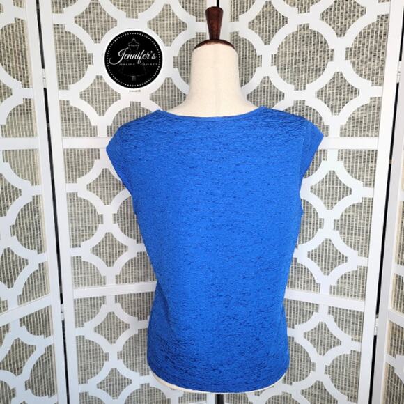 Draper's & Damon's Blue Crinkle 2-Piece Top and Jacket Set Size PM - Picture 9 of 15